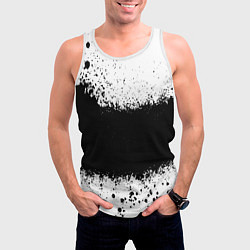 Майка-безрукавка мужская Просто краски чёрные, цвет: 3D-белый — фото 2