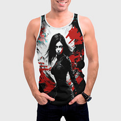 Майка-безрукавка мужская Девушка воин, цвет: 3D-белый — фото 2