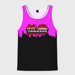 Мужская майка без рукавов Tekken розовая геометрия