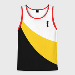 Майка-безрукавка мужская Сокрушу пред ним врагов его малый черный крест Ник, цвет: 3D-красный
