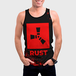 Майка-безрукавка мужская Rust - red gradient, цвет: 3D-черный — фото 2