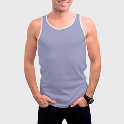 Майка-безрукавка мужская Эмоция хандры - бледно-фиолетовый, цвет: 3D-белый — фото 2