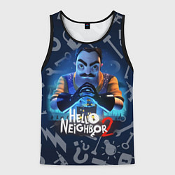 Майка-безрукавка мужская Привет сосед из игры Hello Neighbor, цвет: 3D-черный