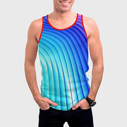 Майка-безрукавка мужская Полосы неоновый градиент, цвет: 3D-красный — фото 2