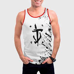 Майка-безрукавка мужская Doom logo краски чёрные, цвет: 3D-красный — фото 2