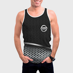 Майка-безрукавка мужская Nissan carbon auto, цвет: 3D-белый — фото 2