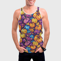 Майка-безрукавка мужская Тыквенный урожай, цвет: 3D-белый — фото 2
