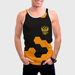 Майка-безрукавка мужская Герф РФ соты броня, цвет: 3D-белый — фото 2