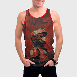 Майка-безрукавка мужская Футуристичная девушка-робот, цвет: 3D-красный — фото 2