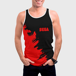 Майка-безрукавка мужская SEGA краски красные, цвет: 3D-белый — фото 2
