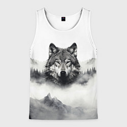 Мужская майка без рукавов Голова серого волка