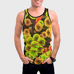 Майка-безрукавка мужская Вирусы текстура, цвет: 3D-черный — фото 2