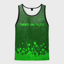 Майка-безрукавка мужская Twenty One Pilots - green gradient посередине, цвет: 3D-черный