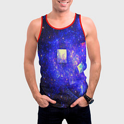 Майка-безрукавка мужская Космическая абстракция звезды, цвет: 3D-красный — фото 2