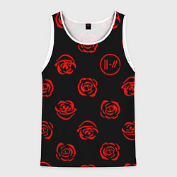 Мужская майка без рукавов Twenty one pilots rose pattern