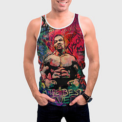 Майка-безрукавка мужская Майк Тайсон - лучший навсегда, цвет: 3D-белый — фото 2