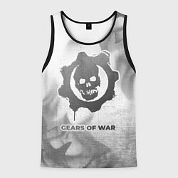 Майка-безрукавка мужская Gears of War - white gradient, цвет: 3D-черный