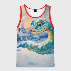 Мужская майка без рукавов Большая зеленая змея во дворе