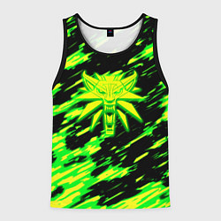 Мужская майка без рукавов Ведьмак кислотный волк