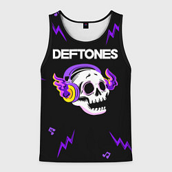 Мужская майка без рукавов Deftones неоновый череп