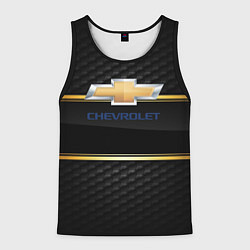 Майка-безрукавка мужская Chevrolet auto steel, цвет: 3D-черный