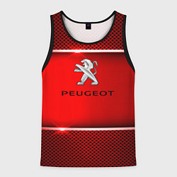 Майка-безрукавка мужская Peugeot metal steel, цвет: 3D-черный