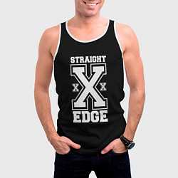Майка-безрукавка мужская Straight edge SXE, цвет: 3D-белый — фото 2