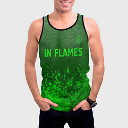 Майка-безрукавка мужская In Flames - green gradient посередине, цвет: 3D-черный — фото 2