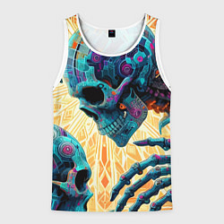Мужская майка без рукавов Два скелета - нейроарт фантазия