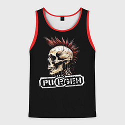 Мужская майка без рукавов Purgen череп к красным ирокезом