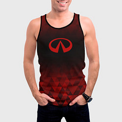 Майка-безрукавка мужская Infiniti red poly, цвет: 3D-черный — фото 2