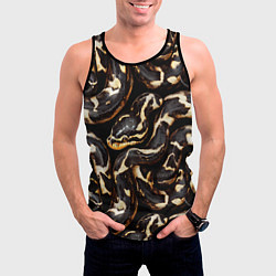 Майка-безрукавка мужская Змея черно-белая, цвет: 3D-черный — фото 2