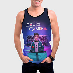 Майка-безрукавка мужская Сон Ки Хун - Игра в кальмара, цвет: 3D-черный — фото 2