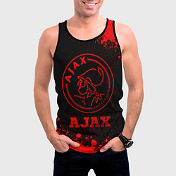 Майка-безрукавка мужская Ajax - red gradient, цвет: 3D-черный — фото 2