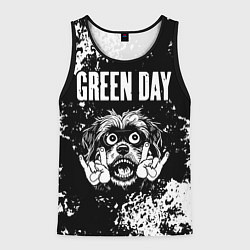 Майка-безрукавка мужская Green Day рок пес, цвет: 3D-черный