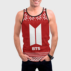 Майка-безрукавка мужская Новогодний BTS, цвет: 3D-черный — фото 2