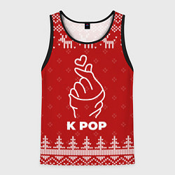 Мужская майка без рукавов Новогодний K Pop с оленями