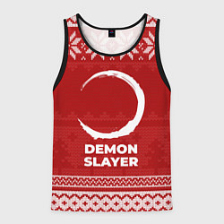 Майка-безрукавка мужская Новогодний Demon Slayer, цвет: 3D-черный