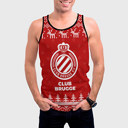 Майка-безрукавка мужская Новогодний Club Brugge с оленями, цвет: 3D-черный — фото 2