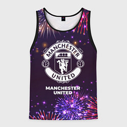 Майка-безрукавка мужская Праздничный Manchester United, цвет: 3D-черный