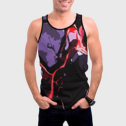 Майка-безрукавка мужская Красный разлом в камне, цвет: 3D-черный — фото 2