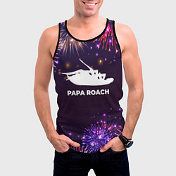 Майка-безрукавка мужская Праздничный Papa Roach, цвет: 3D-черный — фото 2