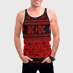 Майка-безрукавка мужская ACDC christmas sweater, цвет: 3D-белый — фото 2