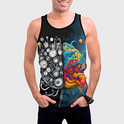 Майка-безрукавка мужская Креативный мозг, цвет: 3D-черный — фото 2