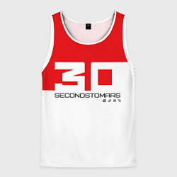 Мужская майка без рукавов 30 Seconds to Mars - red and white