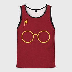 Майка-безрукавка мужская Очки и молния, цвет: 3D-черный