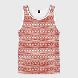 Мужская майка без рукавов Коричнево-розовый простой узор