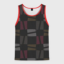 Майка-безрукавка мужская Геометрические фигуры из полос, цвет: 3D-красный