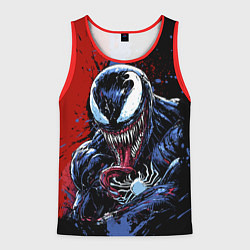 Мужская майка без рукавов Веном черно красный