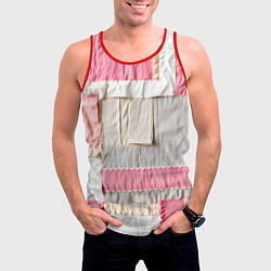 Майка-безрукавка мужская Розовый пэчворк, цвет: 3D-красный — фото 2